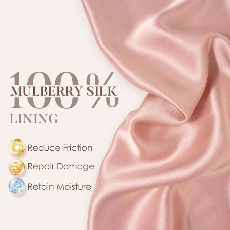LULUSILK Mulberry Silk Lined Sleep Cap, No More Frizzy Tangled Hair, Stay On All Night Silk Hair Wrap for Sleeping with Adjustable Strap, Silk Bonnet for Women and Men, Lavender, Pack of 1 - Image 2